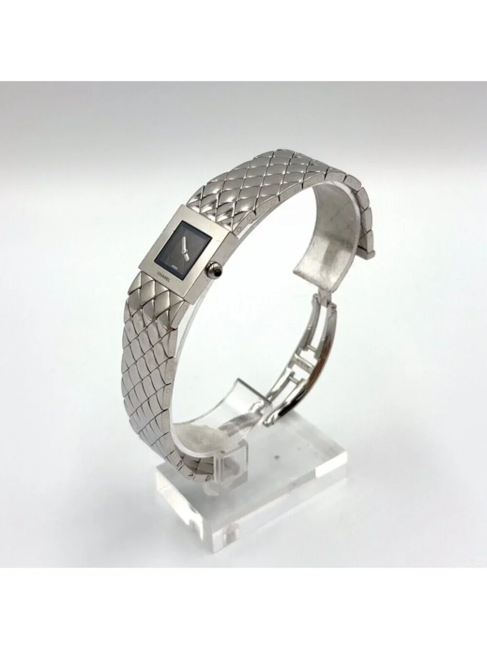 Chanel Quilted SS Silver Black